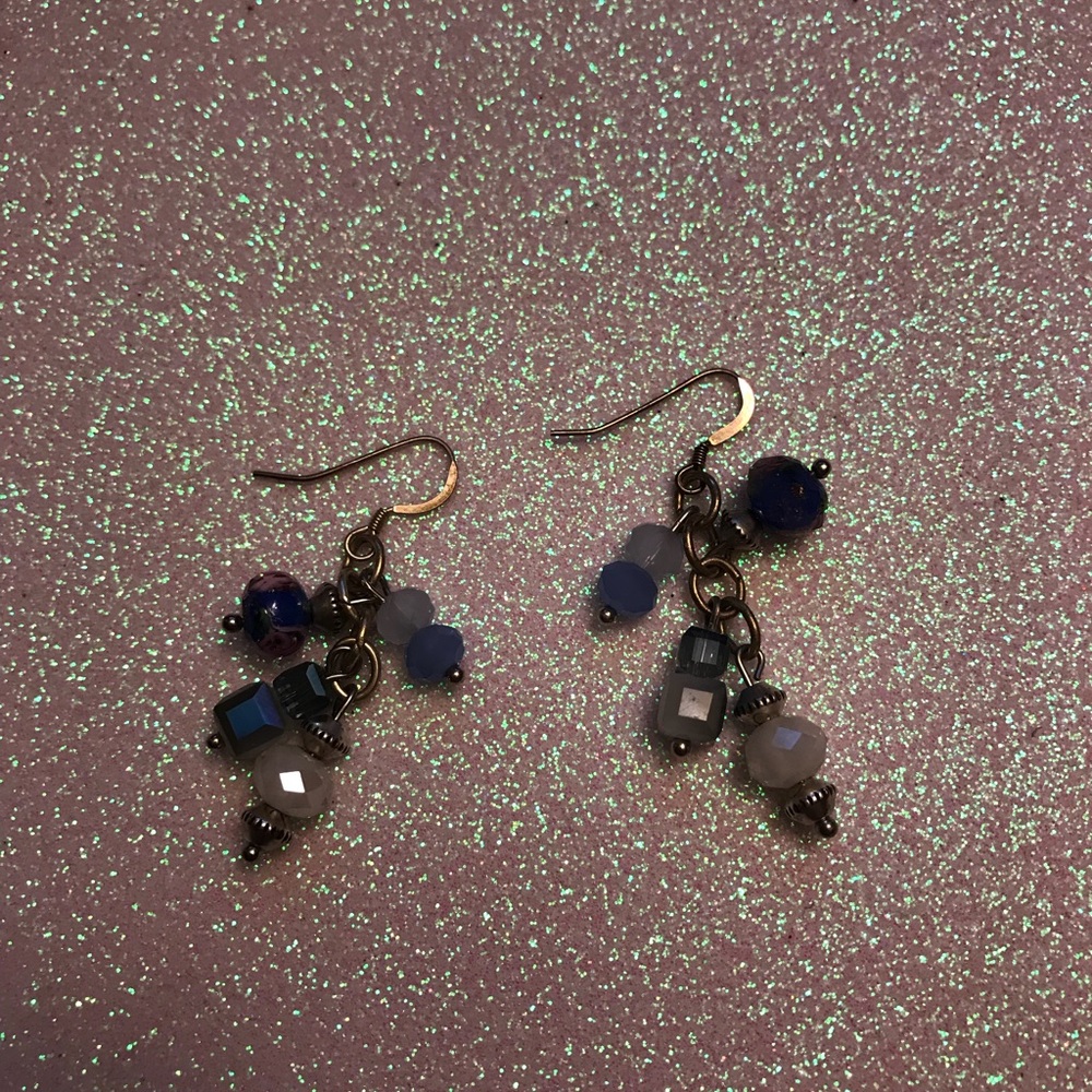 Alex and Ani Road to Romance earrings blue